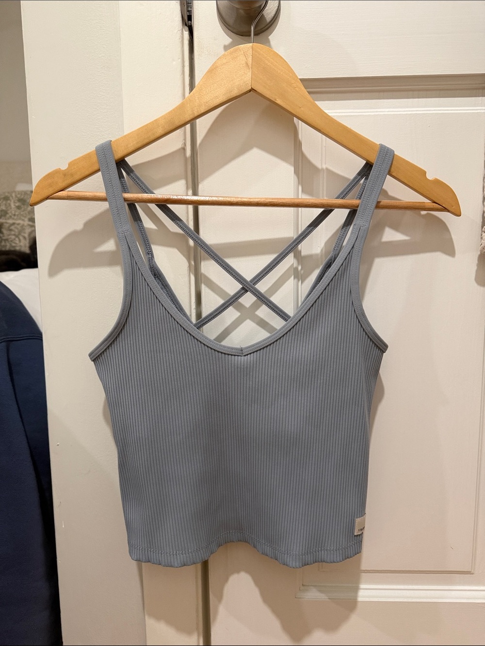 Vuori Ribbed Tank Top in Slate Blue